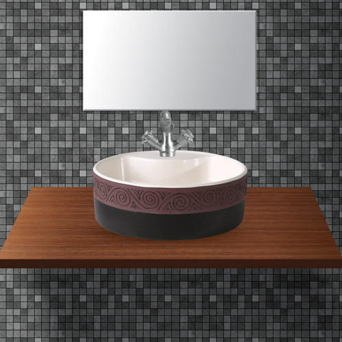 ब्राउन डिज़ाइनर परफेक्ट शेप वॉश बेसिन