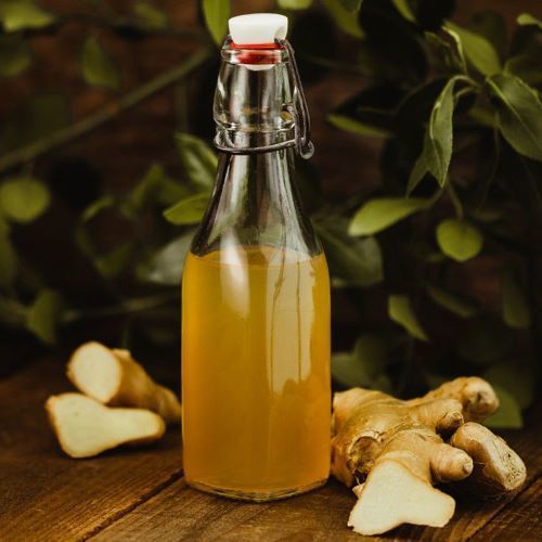 Ginger Soft Drink Concentrate - 100% Pure, Pale Yellow Liquid | Low Sugar, High Fiber, Sour Taste, Packaged in Glass Bottle