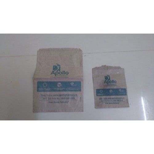 Brown Medicine Printed Paper Bag