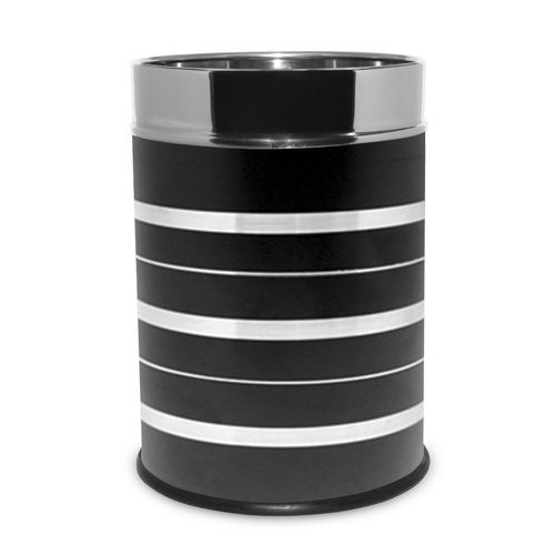 Open Top Leather Dustbin