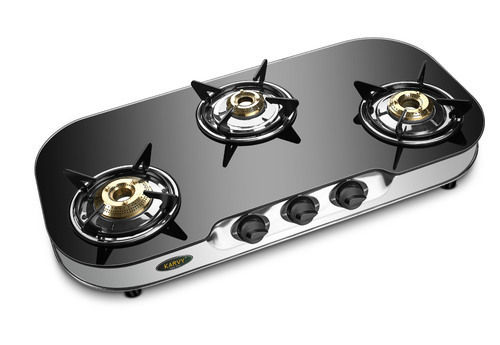 Three Burner Glass Top Gas Stove Pearl Series