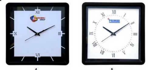 308 x 308 mm Square Plastic Promotional Wall Clock - Plastic Material, Custom Size, Various Colors | 1-Year Warranty, Ideal for Office Use and Promotions