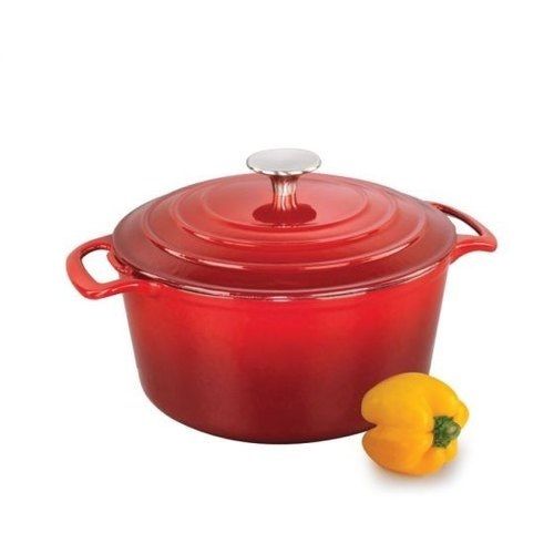 Red Round Shape Cast Iron Casserole