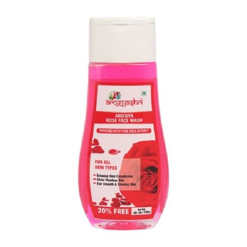 Arogya Rose Face Wash 120Ml Pack For Glowing Skin Color Code: Pink