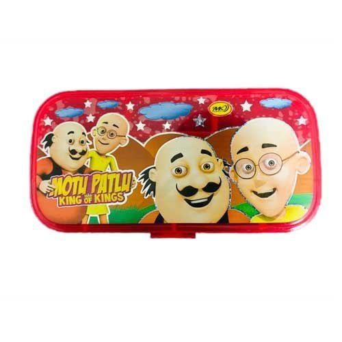 Brilliant Printed Plastic Rectangular Pencil Box 8 Inch