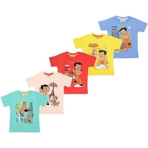 Half Sleeve Lycra Cotton Cartoon Printed Trendy And Stylish Kids T Shirts