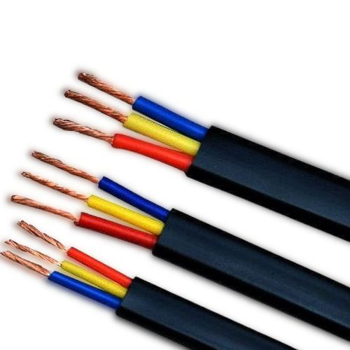 High Grade Pvc 3 Core Weather Resistance Electric Submersible Black Flat Cables Core Material: Copper