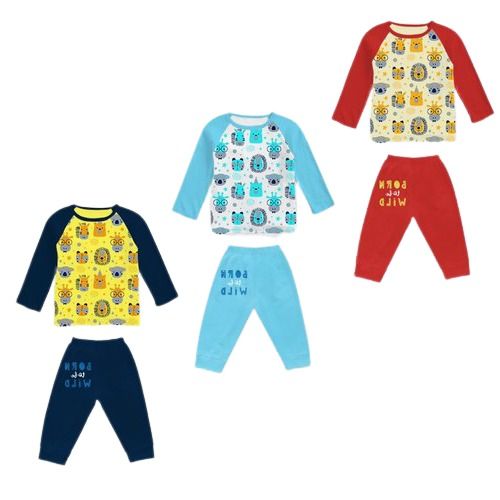 Round Neck Straight Fit Full Sleeve Multicolor Printed Kids Baba Suits Age Group: 0 To 4 Yrs.