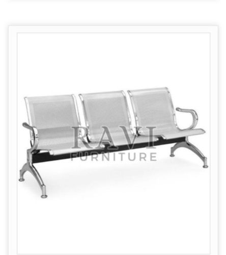 Silver Stainless Steel Powder Coating Airport Multi Seater Sofa Chair