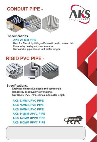 Grey Aks 25-180 Mm Conduit Pipe For Domestic And Commercial