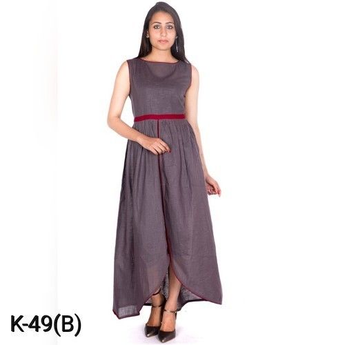 All Colors Casual Stitched Plain Front Cut Cotton Kurta