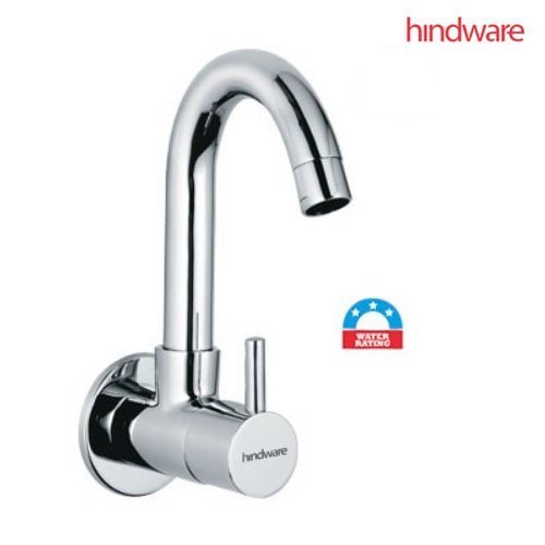 Round Flora Wall Mounted Sink Cock With Extended Swivel Spout