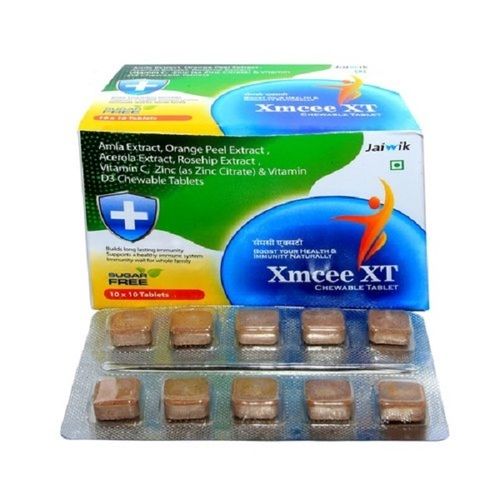 Jaiwik Xmcee Xt Amla Extract, Orange Peel Ext, Acerola Ext, Rosehip Ext, Vitamin C, Zinc & Vit D3 Chewable Tablets