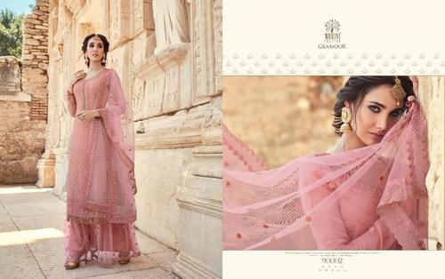 Mohini Fashion 90002 Mauve Glow Net Semi Stitched Georgette Suit With Dupatta Decoration Material: Stones