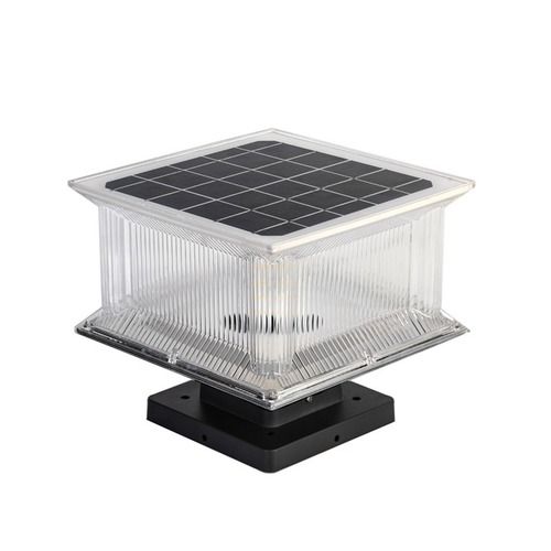 White Solar Led Square Pillar Light For Outdoor Garden Home Pillar