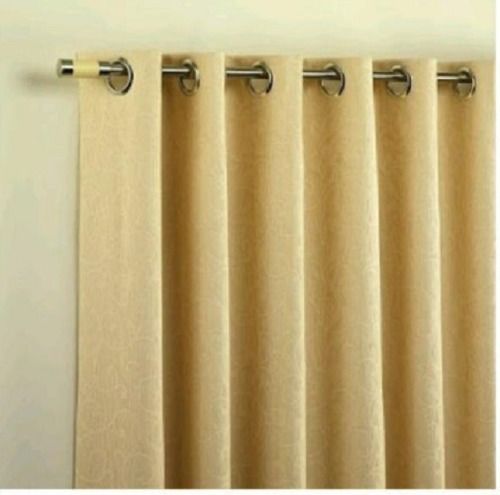 Cream 3-5 Feet Machine Wash Polyester Plain Window Curtain