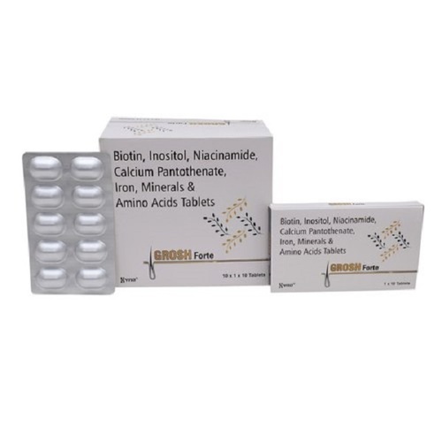 Jaiwik Grosh-Forte Tab Biotin, Inositol, Niacinamide, Calcium Pantothenate,  Iron,Minerals & Amino Acids Tablets at Best Price in Jaipur | Jaiwik Biotech