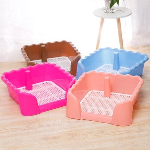 Pink/Lake Portable Fence Tray Pad Puppy Potty Training Indoor Dog Toilet