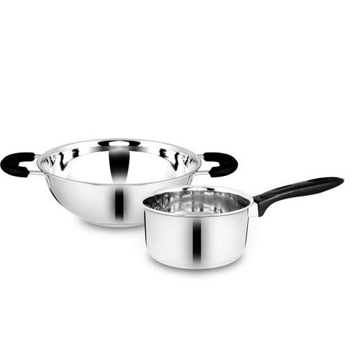 Stainless Steel Kadai And Saucepan Set