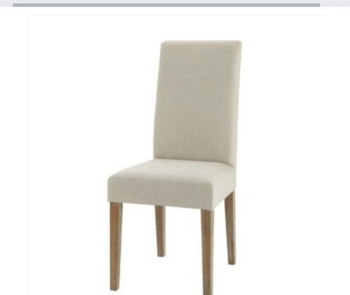 Eco-Friendly Wood White Fabric Linen And Oak Chair