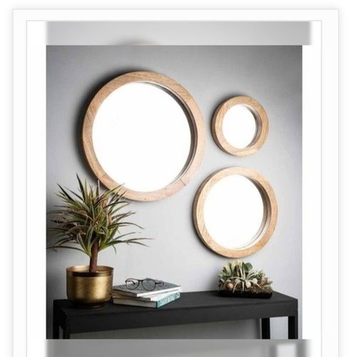 Modular Brown Color Wooden Wall Mirror Frame