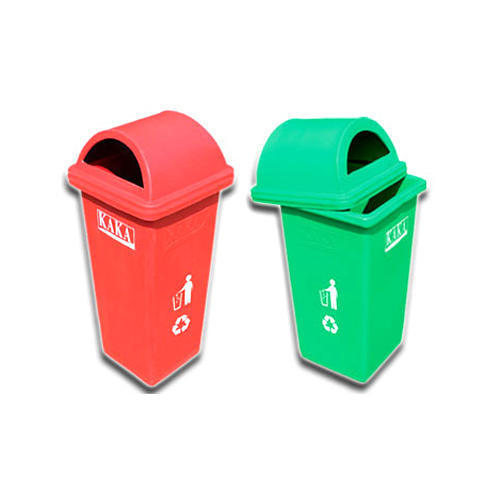 Open Top Structure Rectangular Shape Red And Green Color Portable Plastic Waste Bins Application: For Garbage