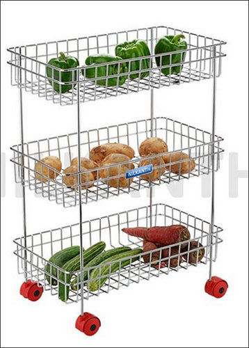 Stainless Steel Kitchen Vegetable Trolley