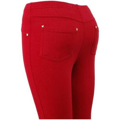 Womens Red Ankle Length Jegging