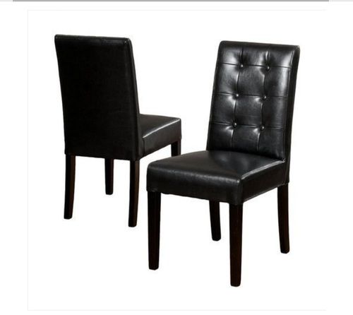 Black Color Pure Leather Dining Chairs