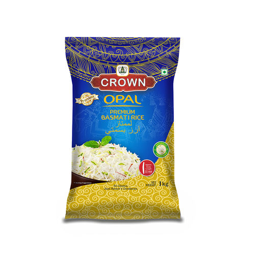 Crown Opal Premium Quality Long Grain, Gluten Free,Double Polished,100% Natural Basmati Rice , 1 Kg