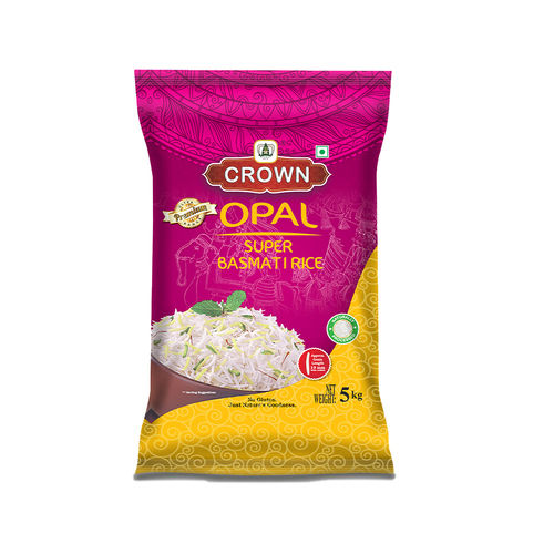 Crown Opal Super Quality Long Grain, Gluten Free,Double Polished,100% Natural Basmati Rice , 5 Kg