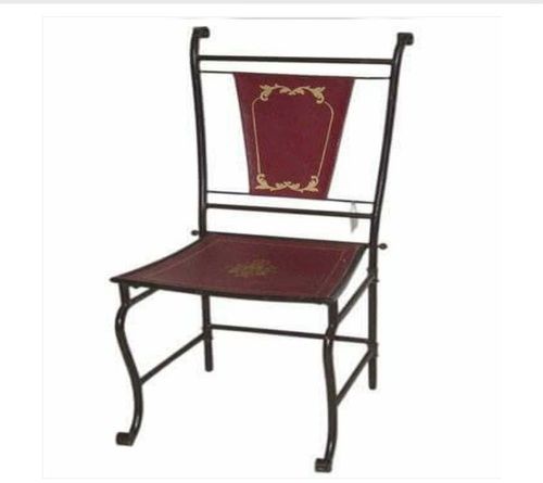 Fancy Plain Iron Leather Chair