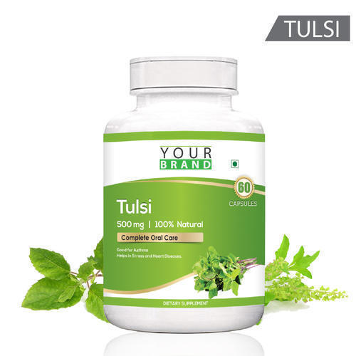 Herbal Tulsi Capsules (Packaging Size 60 Capsules)