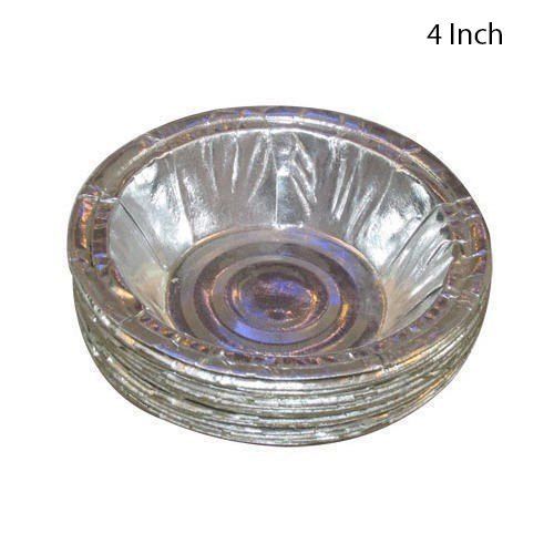 Laminated Round Plain Disposable Silver Paper Bowl