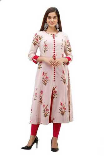 All Colors Are Available Anti Wrinkle Party Wear Designer Printed Ladies Kurti