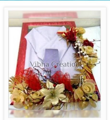 Golden and Red Color Decorative Shirt Packing Tray