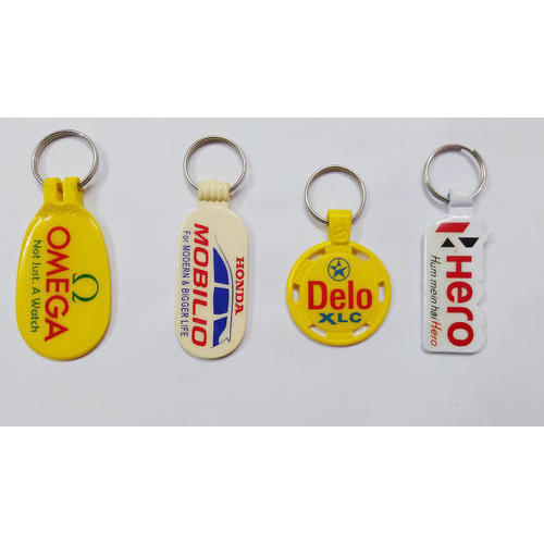 All Color Available Printed Leather Steel Promotional Keyrings