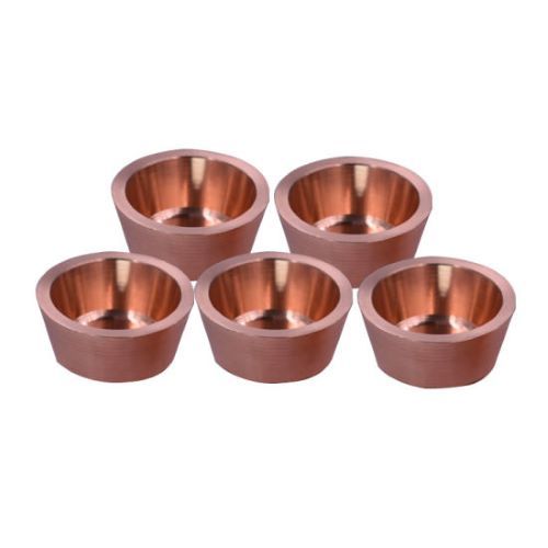 Copper Crucible - 99.99% Purity, Light Yellow Finish for Laboratory Applications | Customized Sizes Available, Ideal for Coating, Sintering, and Melting