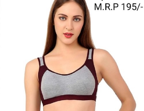 Made In India Kashish Gray And Red Ladies Cotton Sports Bra Size: 30 at  Best Price in Ulhasnagar