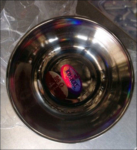 Silver Mirror Finish Plain Stainless Steel Serving Bowl