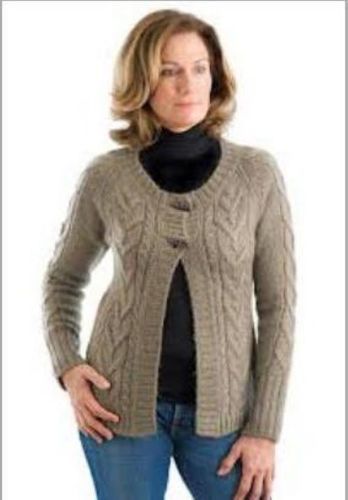 Brown Premium Fancy Ladies Woolen Cardigan