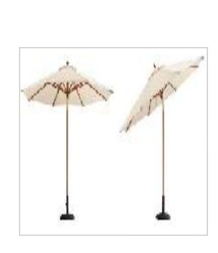 White Color Plain Wooden Umbrella