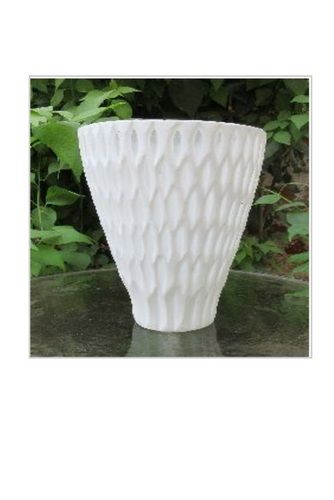 Straight Designer White Color Glass Flower Vase