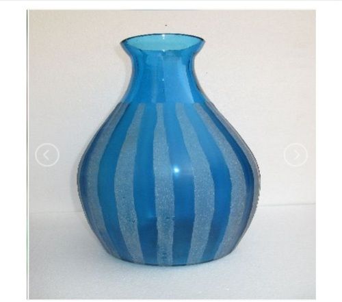 Plain Blue Color Glass Flower Vase