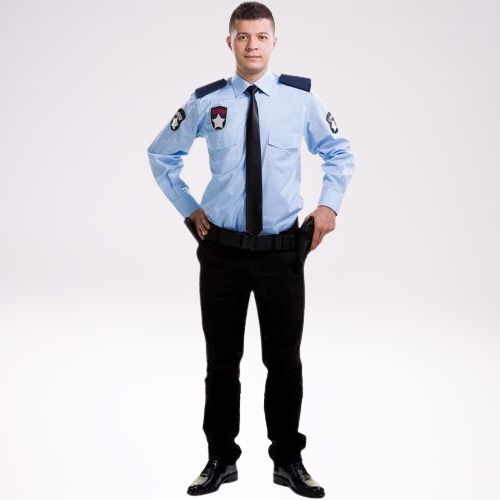 Wear Comfort Full Sleeves Pure Cotton Complete Dress Set Security Guard Blue Uniform Gender: Male