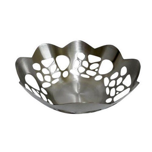 Silver Chrome Finish Aluminum Fruit Bowl