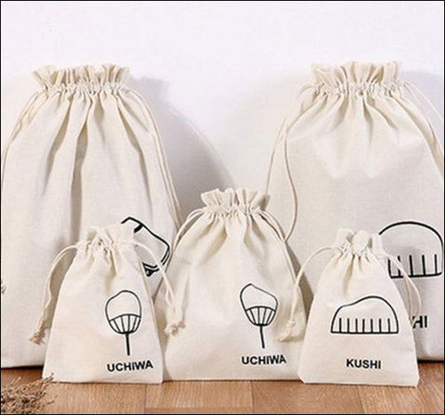 White Eco Friendly Cotton Handled Bag