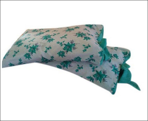 Blue Floral Printed Cotton Pillow Cover