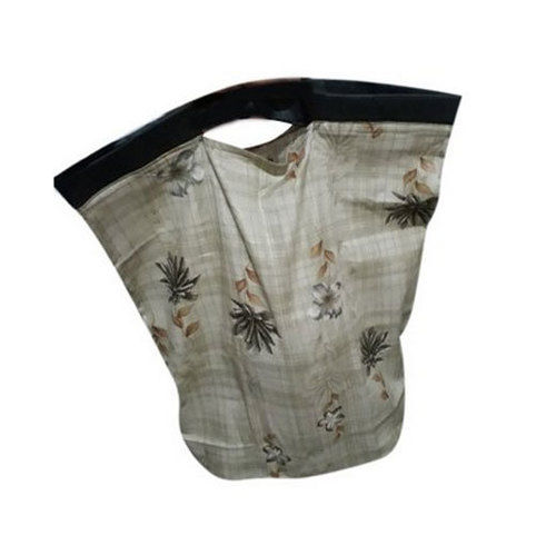 White Fordable Floral Printed Cotton Bag