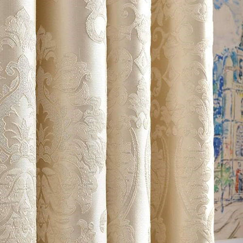 Shrink-Resistant Tear Resistant White Jacquard Woven Curtain